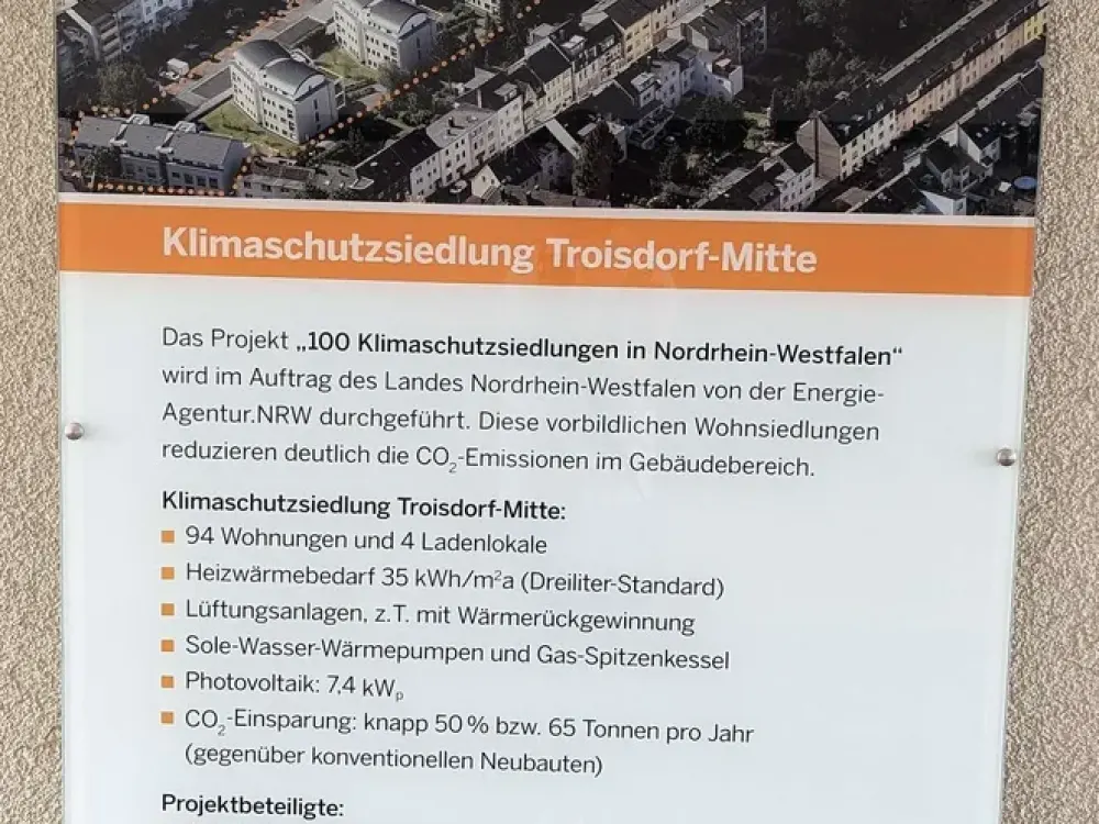 Wohnen in der Klimaschutzsiedlung Troisdorf-Mitte + Erdwärme + PV + Fußbodenheizung + Lüftungsanlage