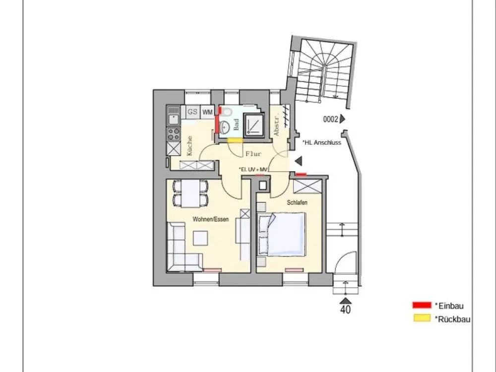 Schöne modernisierte 2-Zimmer-Wohnung in Stuttgart Ost