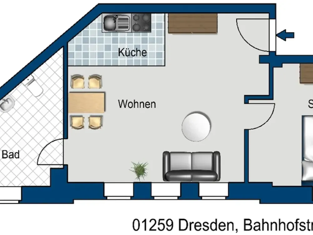 Modern sanierte 2-Raumwohnung mit Einbauküche sucht neue Mieter*innen!