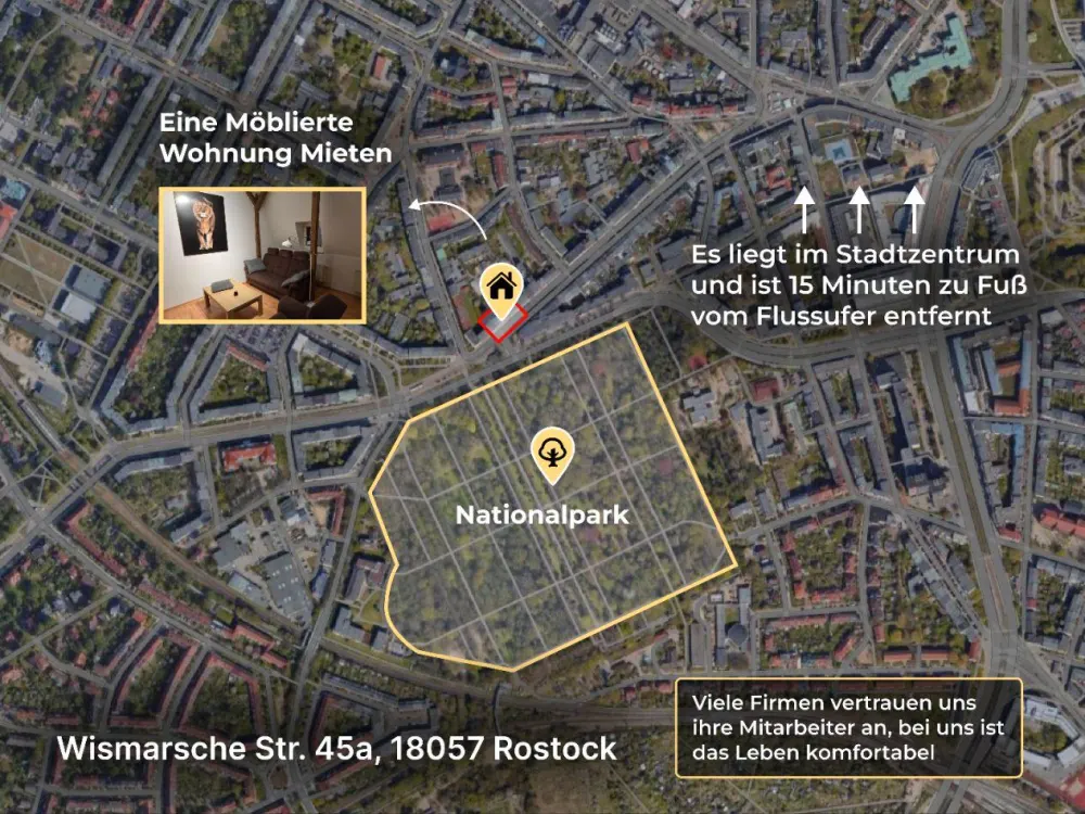 Furnished 3-Room Apartment in the Center of Rostock | Long-Term Rental