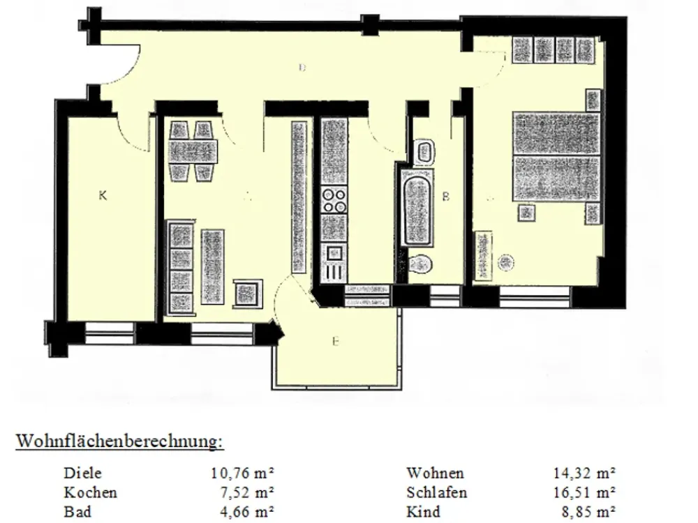 helle 3-Zimmer-Wohnung mit Erker