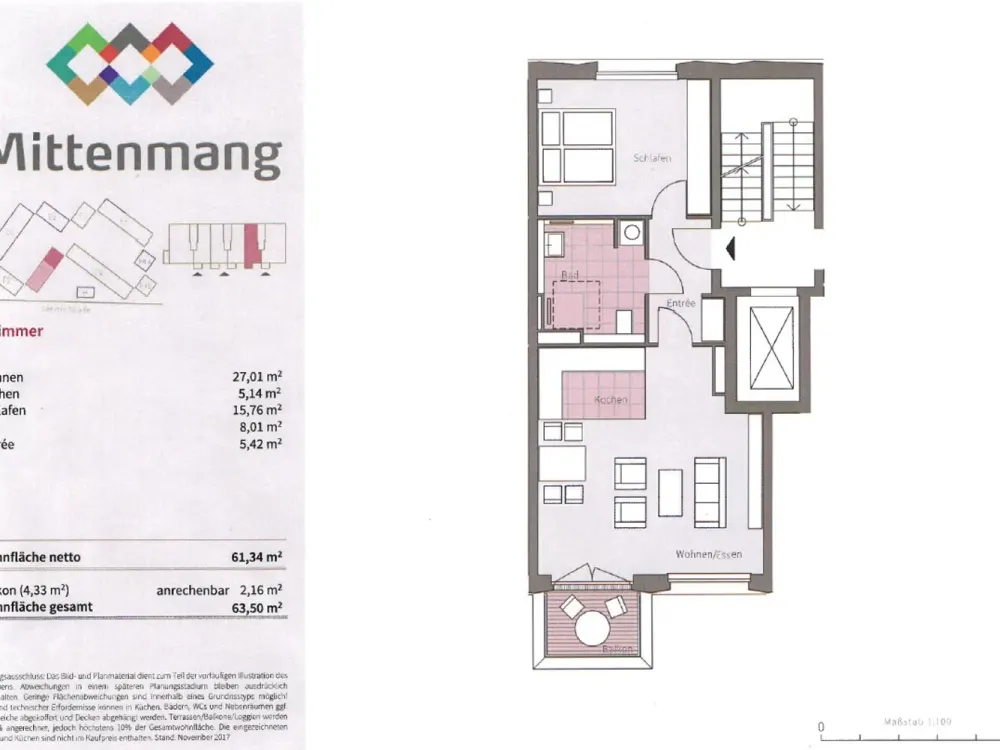 Helle, moderne 2-Zimmer-Wohnung mit Süd-Balkon & EBK nahe Europacity