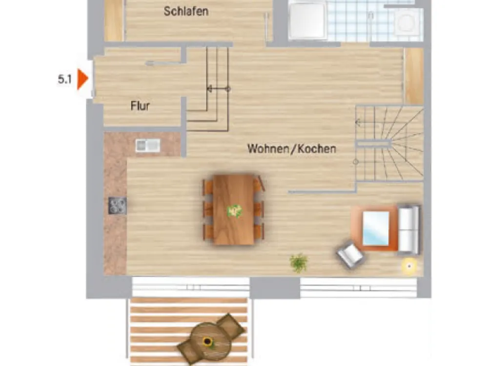 Großzügige Wohnung mit Terrasse und besonderem Wohncharakter