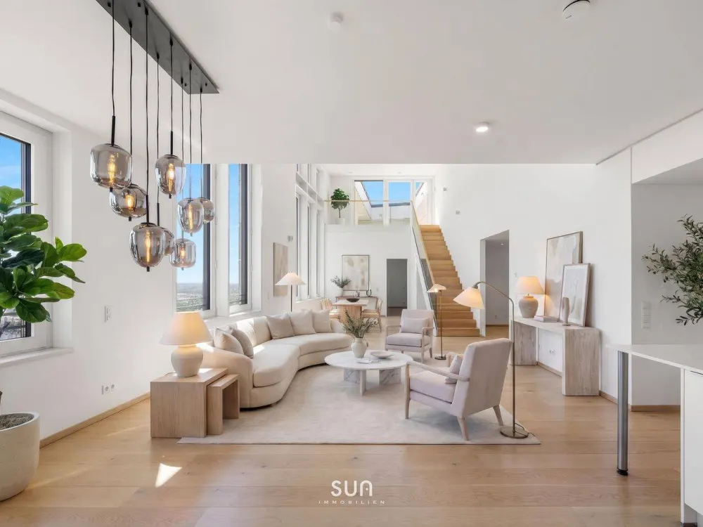 DIE KRONE DES EUROPAVIERTELS - Ultra-Luxus-PENTHOUSE mit 8 Meter hoher Fensterfront & Sky-Terrasse