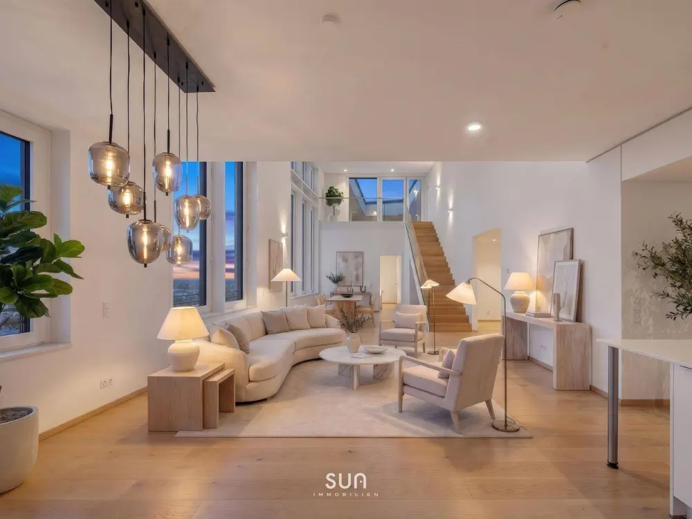 DIE KRONE DES EUROPAVIERTELS - Ultra-Luxus-PENTHOUSE mit 8 Meter hoher Fensterfront & Sky-Terrasse
