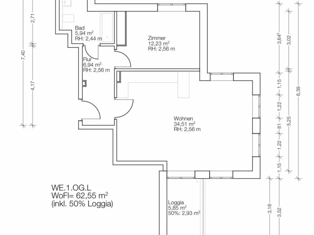 Helle 2-Zimmer-Wohnung (63 m²) in ruhiger Lage in Stahnsdorf