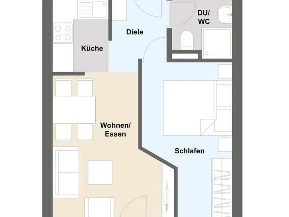 Praktische 1,5-Zimmer-Wohnung mit Balkon in Hanau