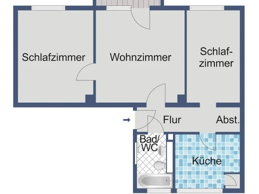 3-Room Apartment in Kassel-Oberzwehren-Schenkelsberg with Balcony