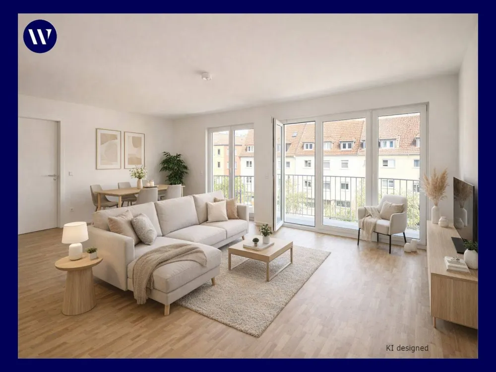 Mit Chick und Charme + 2 Monate mietfrei! Neubau-Ausstattung, Balkon, Einbauküche, Tageslichtbad