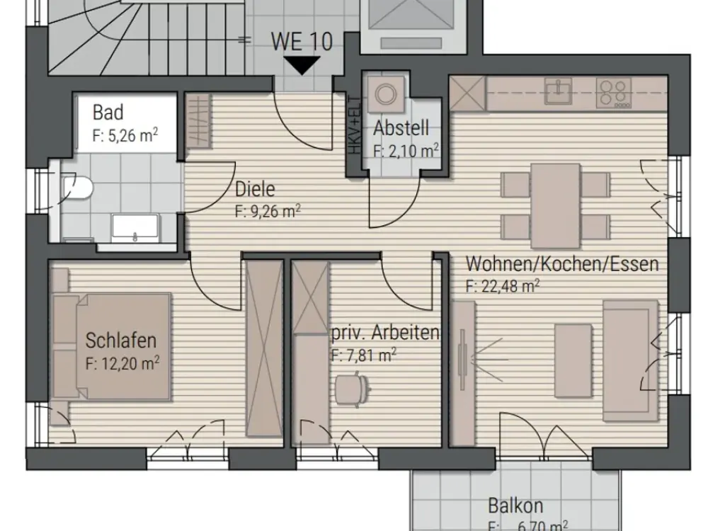 Modern 2.5-Room Apartment with Balcony, Built-in Kitchen & Parking Space in Gauting - Like New Condition