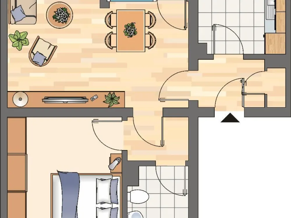Helle 2-Zimmer-Etagenwohnung in Unna, Neues Tageslichtbad mit Dusche