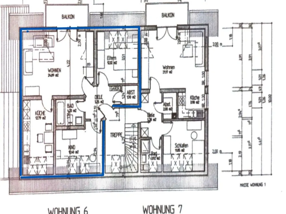 Schöne 3 Zimmer Dachgeschosswohnung mit Balkon, nur mit WBS!