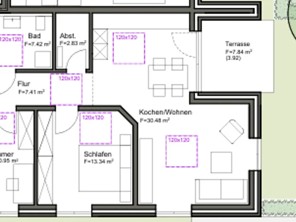 Helle und gemütliche 3-Zimmer-Wohnung mit Terrasse und Stellplatz in zentraler Lage