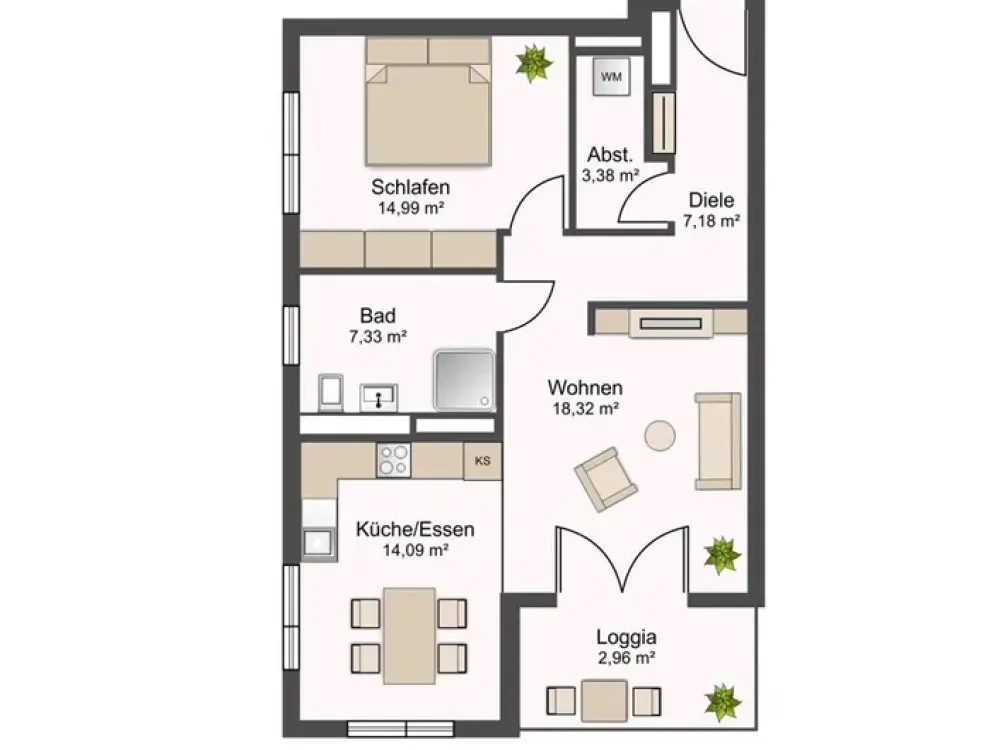 Neubau: 2-Zimmer-Wohnung mit Loggia, EBK & Tiefgarage in Rheinstetten
