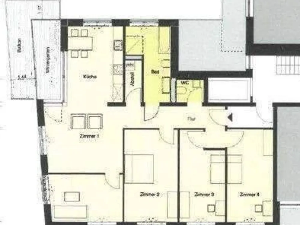 Etagenwohnung zum Sofortbezug / Lift / Balkon / hohe Räume / Bad / Gäste WC