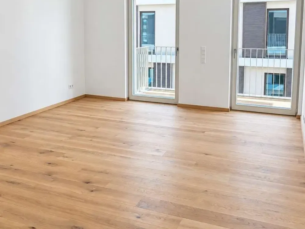 First-time occupancy apartment with balcony & shower bathroom in barrier-free new building, fitted kitchen on request