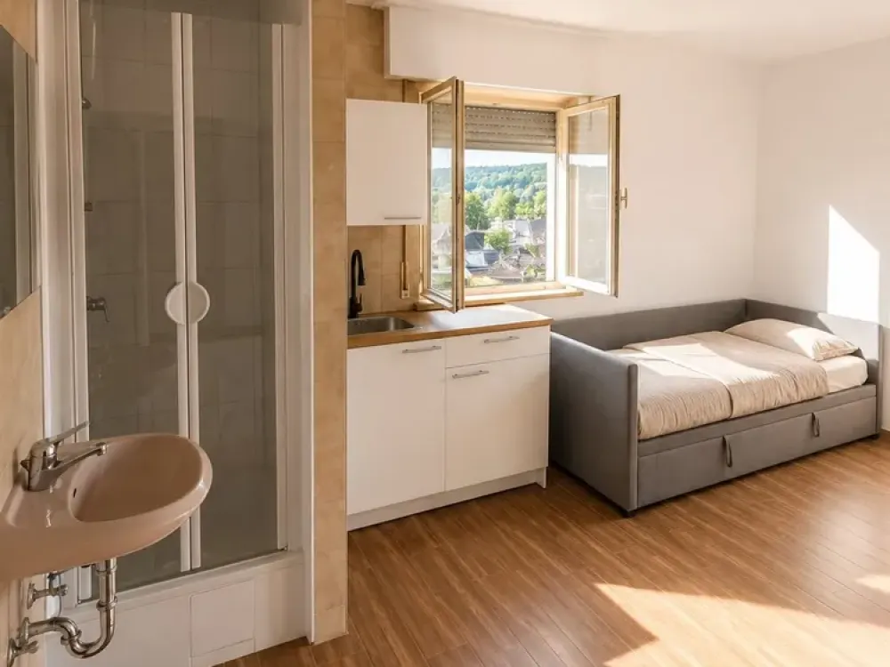 Vollmöbliertes Studioapartment mit Balkon und Aussicht über Stuttgart