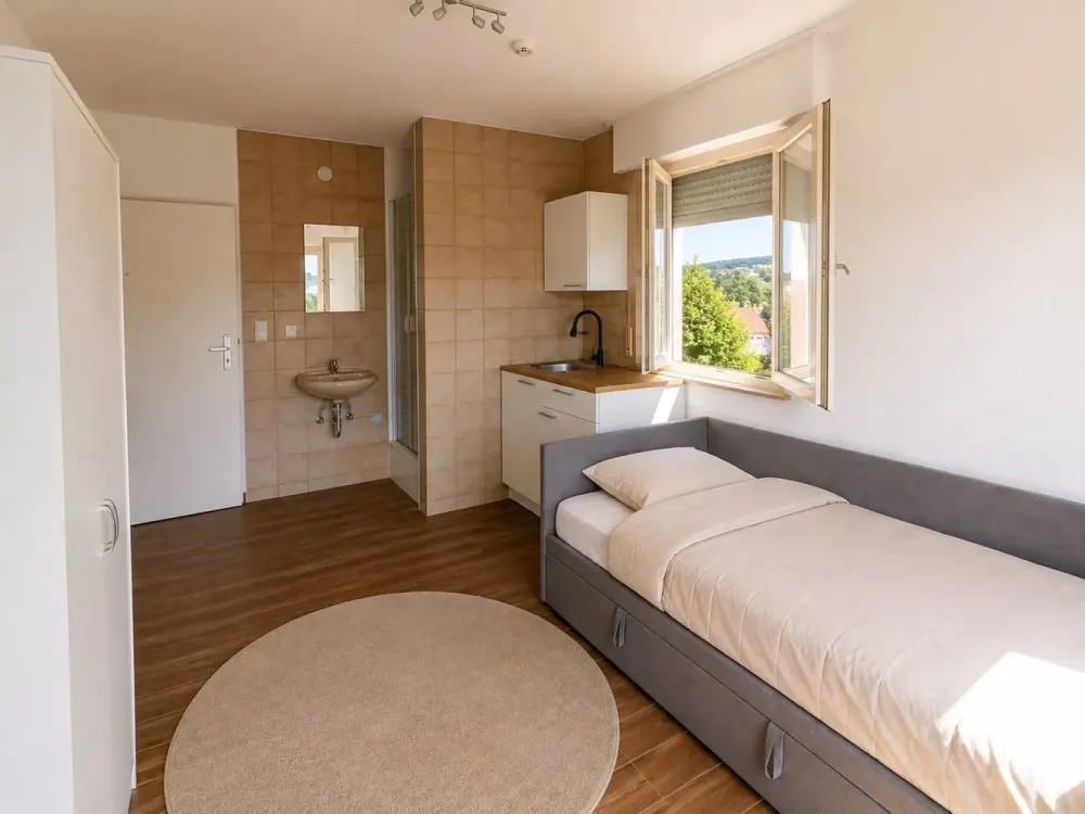 Vollmöbliertes Studioapartment mit Balkon und Aussicht über Stuttgart