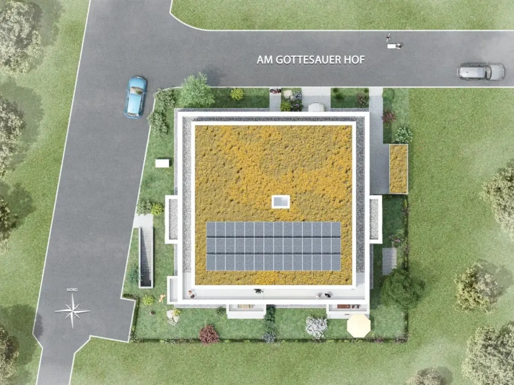 Newly Built First Occupancy Ground Floor Apartment with Garden, Kitchen, Air Conditioning, 2 Underground Parking Spaces, Barrier-Free, KFW40