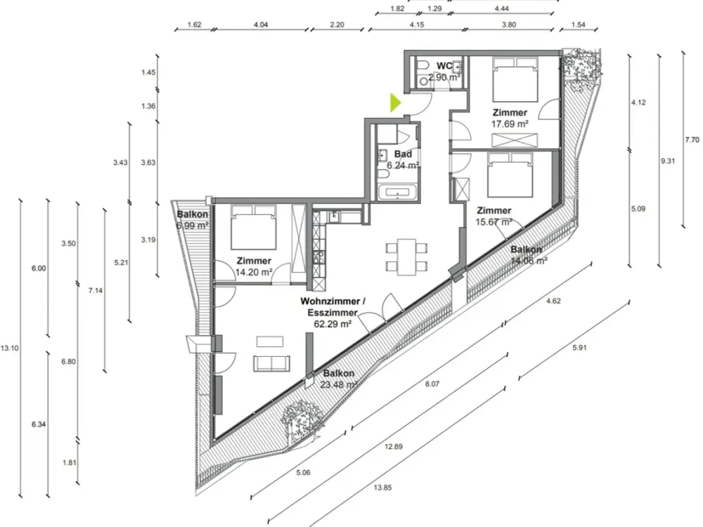 Einzigartige 4 Zimmer Wohnung mit ca. 141m², EBK und tollem Balkon in Berlin-Mitte!