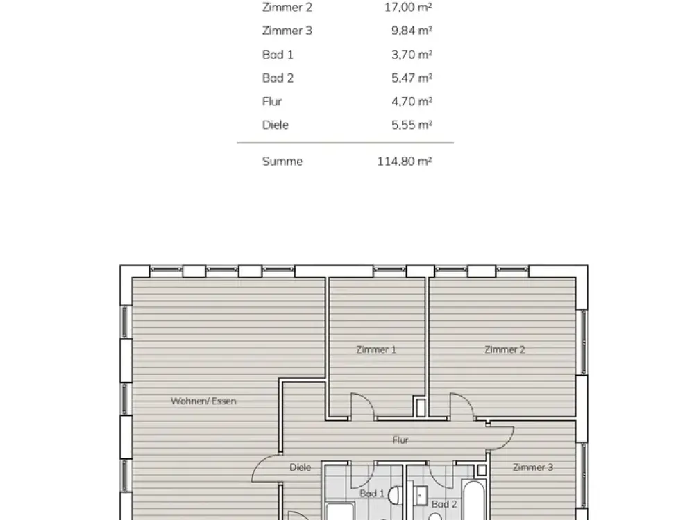 Modernisierte 4-Zimmer-Wohnung mit Einbauküche und zwei Bädern in zentraler Lage von Langen