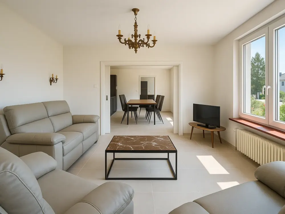 Moderne 3,5-Zimmer-Wohnung mit Vollmöblierung und Gartenmitnutzung in Düsseldorf-Unterrath