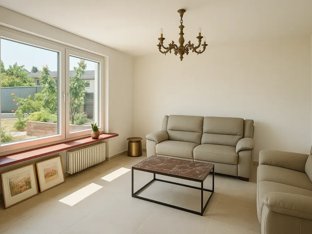 Moderne 3,5-Zimmer-Wohnung mit Vollmöblierung und Gartenmitnutzung in Düsseldorf-Unterrath