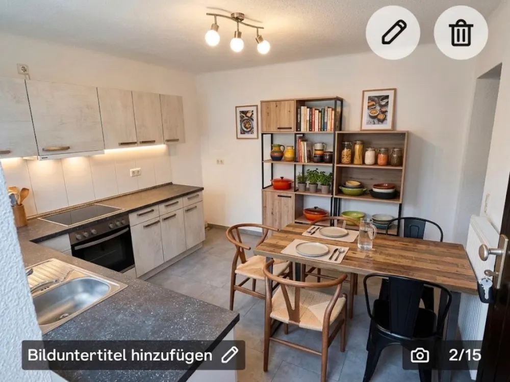 Souterrain Wohnung mit Terrasse und Einbauküche an Einzelperson