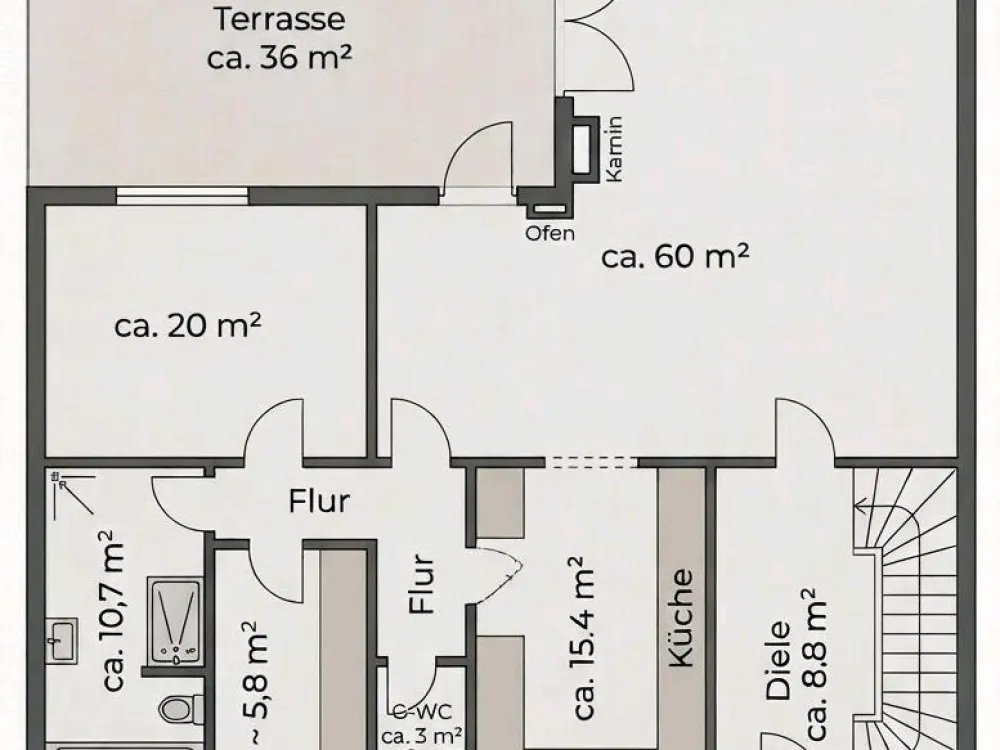 Living with Garden in Hiltrup from 1.1./1.2.2027
