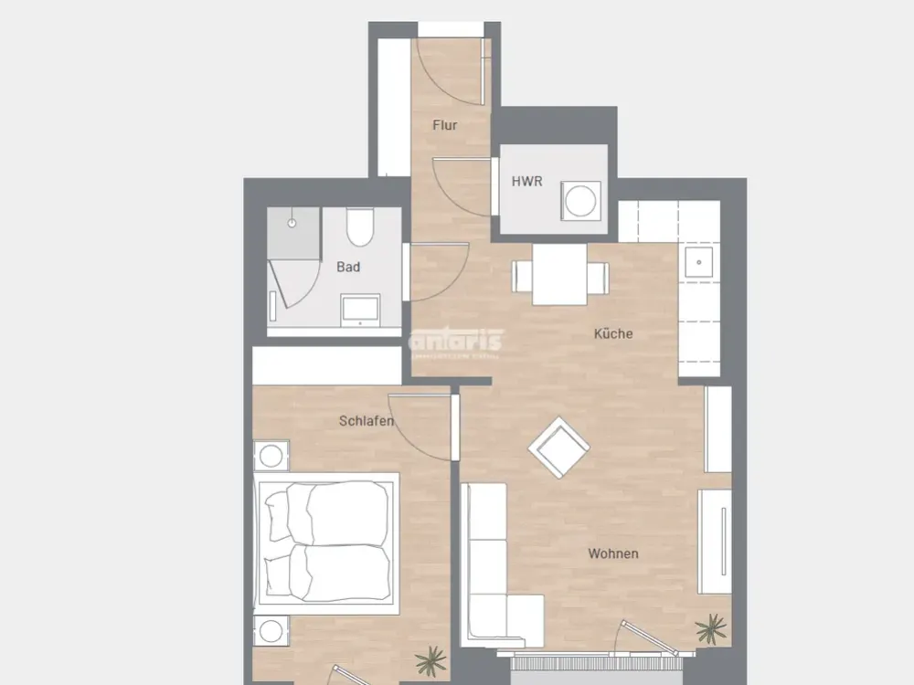 antaris Immobilien GmbH ** 2-Raum-Wohnung mit Weitblick im modernen Quartier **