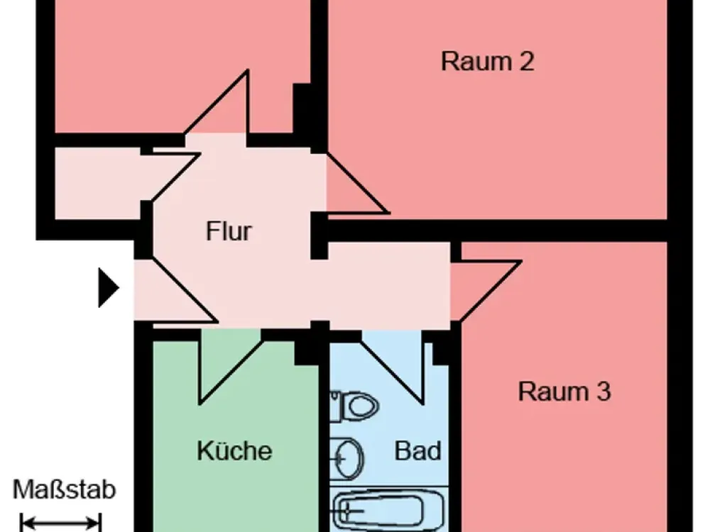 Top gelegene 3-Zimmer-Wohnung in Kamen Methler -EG -Balkon- Bad mit Fenster.