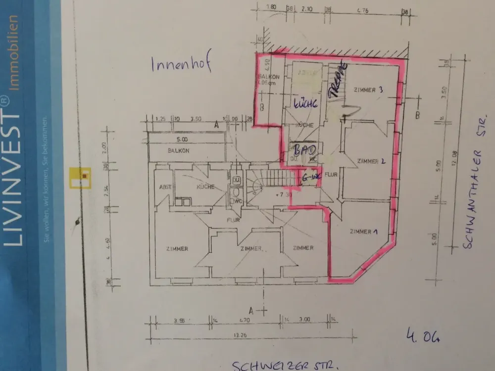 Toplage*150 qm Maisonette-DG-Wohnung*5,5 Zimmer*EBK*2 Bäder* G-WC*2 Balkone*Skylineblick*Stellplatz*