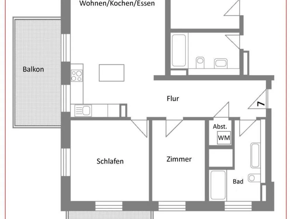 3 Zimmer-Wohnung mit zwei Balkonen, Erstbezug in Leutzsch