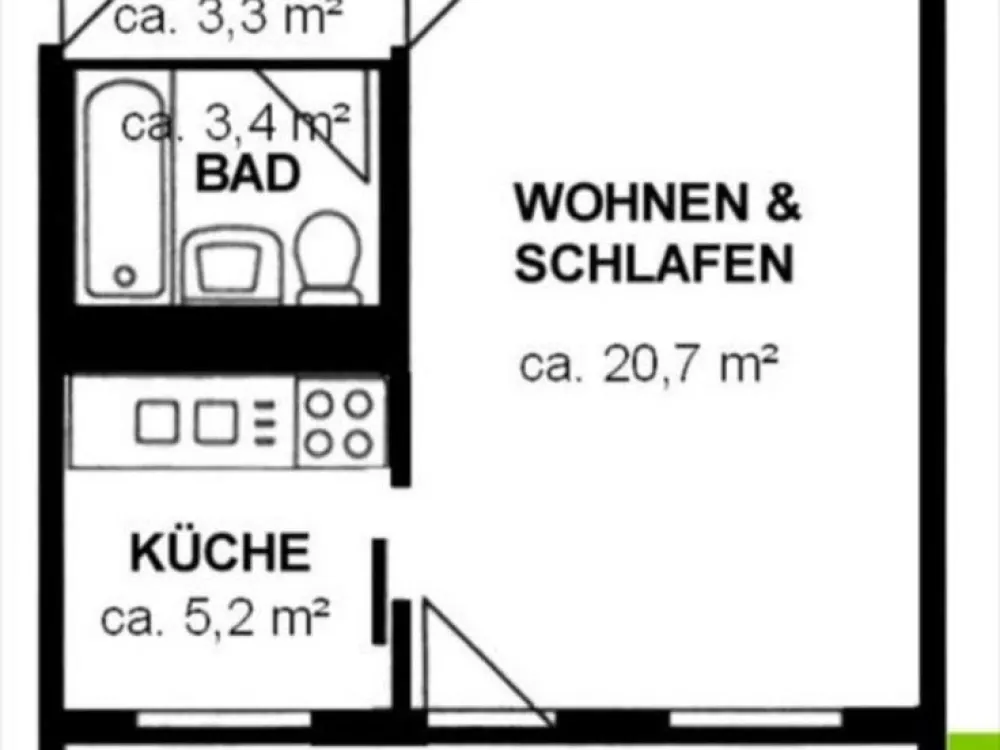 Zentrale 1-Raum-Wohnung