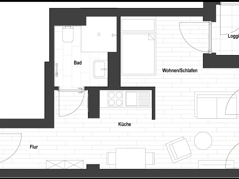Sanierte 1-Zimmer Wohnung in Flingerns Herzstück (WE 2.05/9/13/17/21) | mit EBK und Loggia!