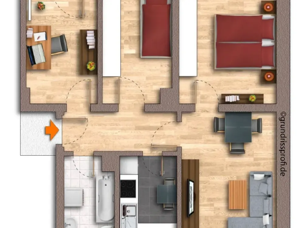 Clever aufgeteilt: Familienwohnung in Dobritz, optimal für 3!