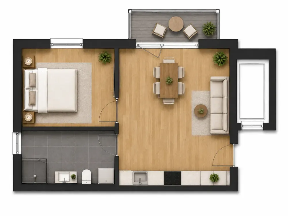 Helle 2-Zimmer-Wohnung mit EBK und Sonnenterrasse | KÖNIGSTEINER HÖFE