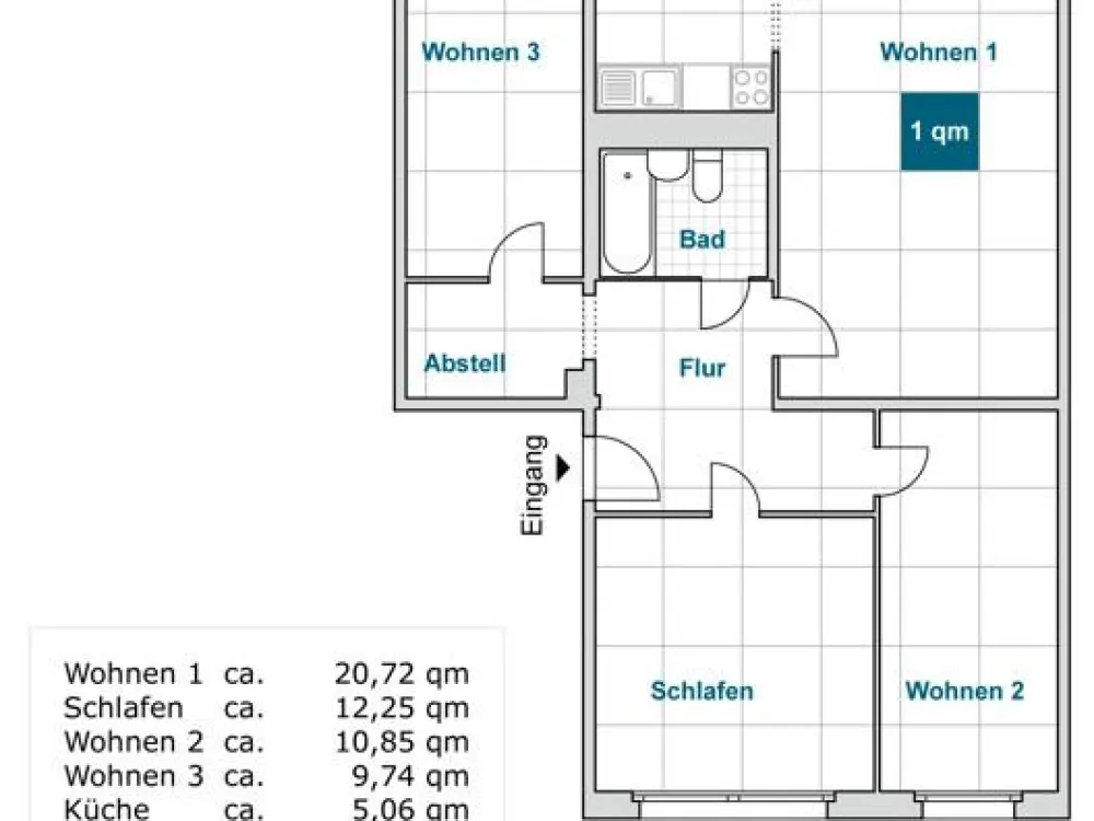 Wir sanieren für Sie: 4-Zimmerwohnung im 1.Obergeschoß mit Balkon!