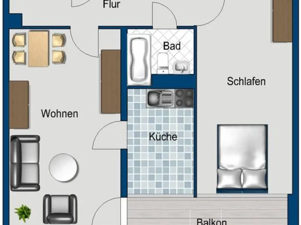 Schöne 2-Zimmer-Wohnung mit Balkon in Maintal-Bischofsheim zu vermieten