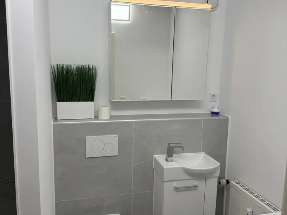 Neue, komplett möblierte, exklusive 1-Zimmer-Wohnung mit EBK und Balkon in Linkenheim-Hochstetten