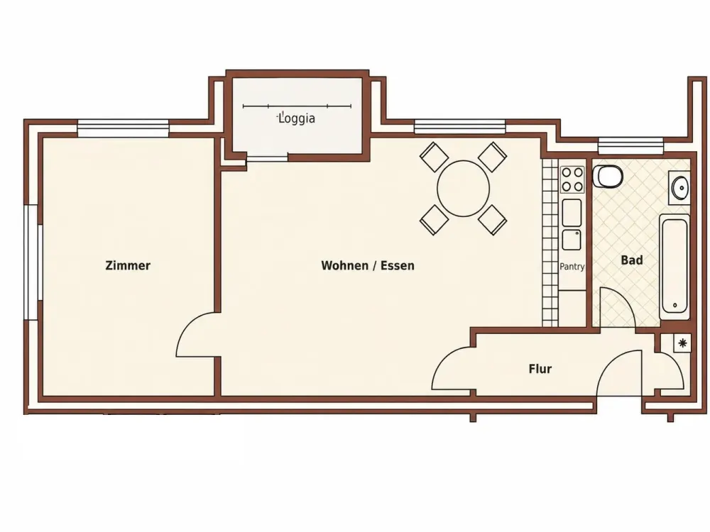 2-Raum-Wohnung mit Loggia