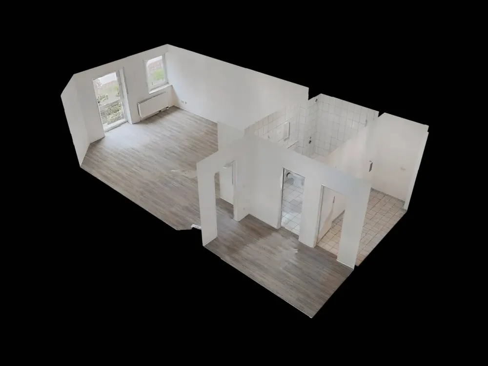 Charming Single Paradise: Bright 1-Room Apartment with Open Kitchen & Bathtub