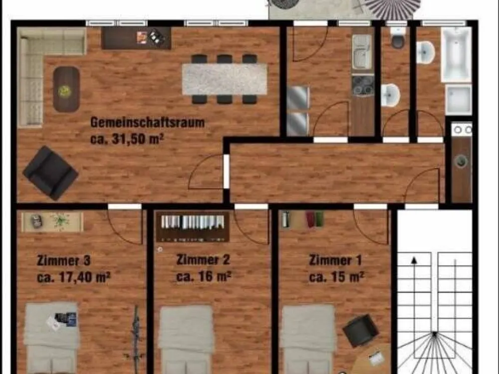 Ideal für Familien oder WG: 4-Zi-Whg mit Balkon, Nürnberg Gärten b Wöhrd