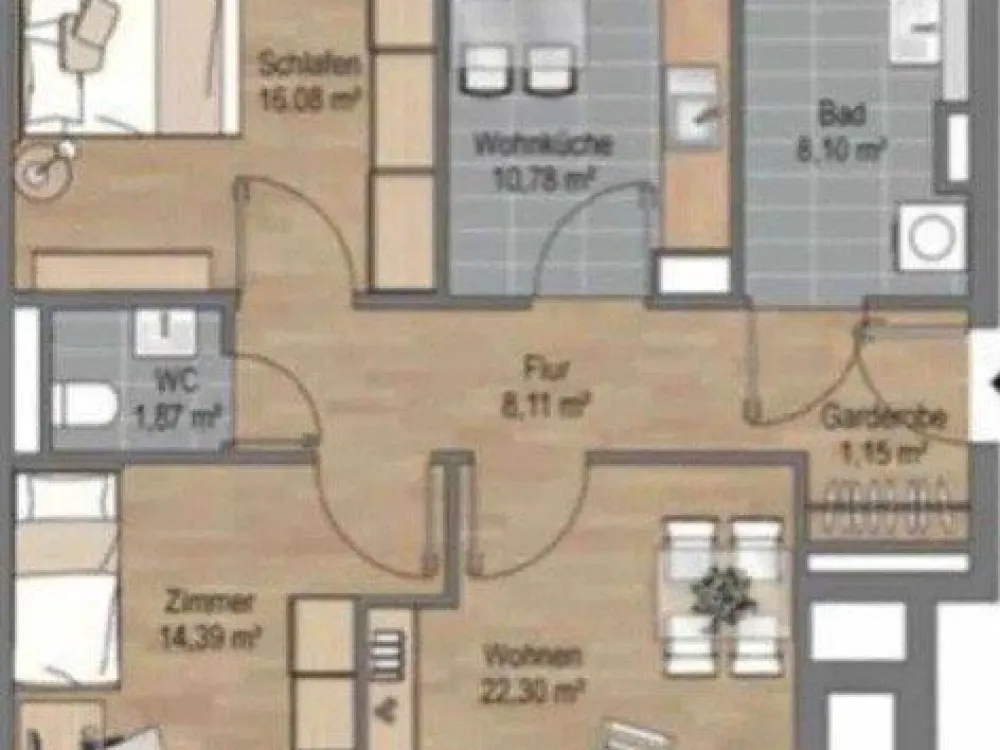Lichtdurchflutete 3-Zimmer-Wohnung mit 2 Balkonen - zentral & ab