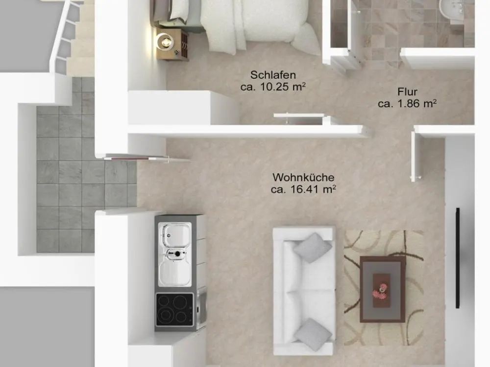 2 - Zimmer Einliegerwohnung mit Terrasse in Hamburg-Lurup*