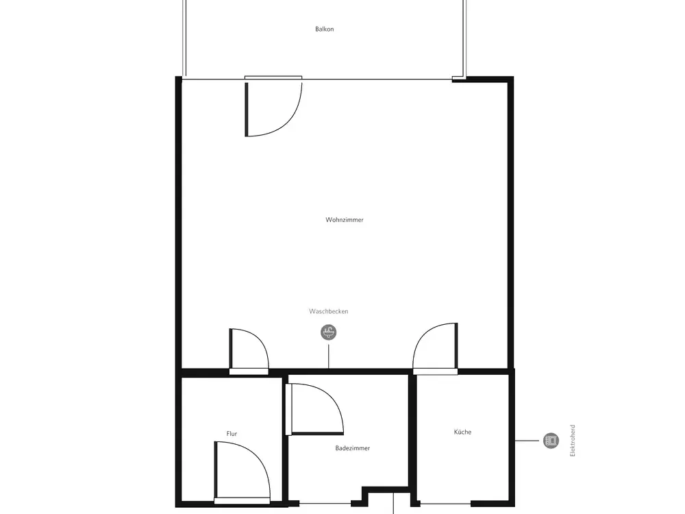 Sanierte 1-Zimmerwohnung mit Balkon