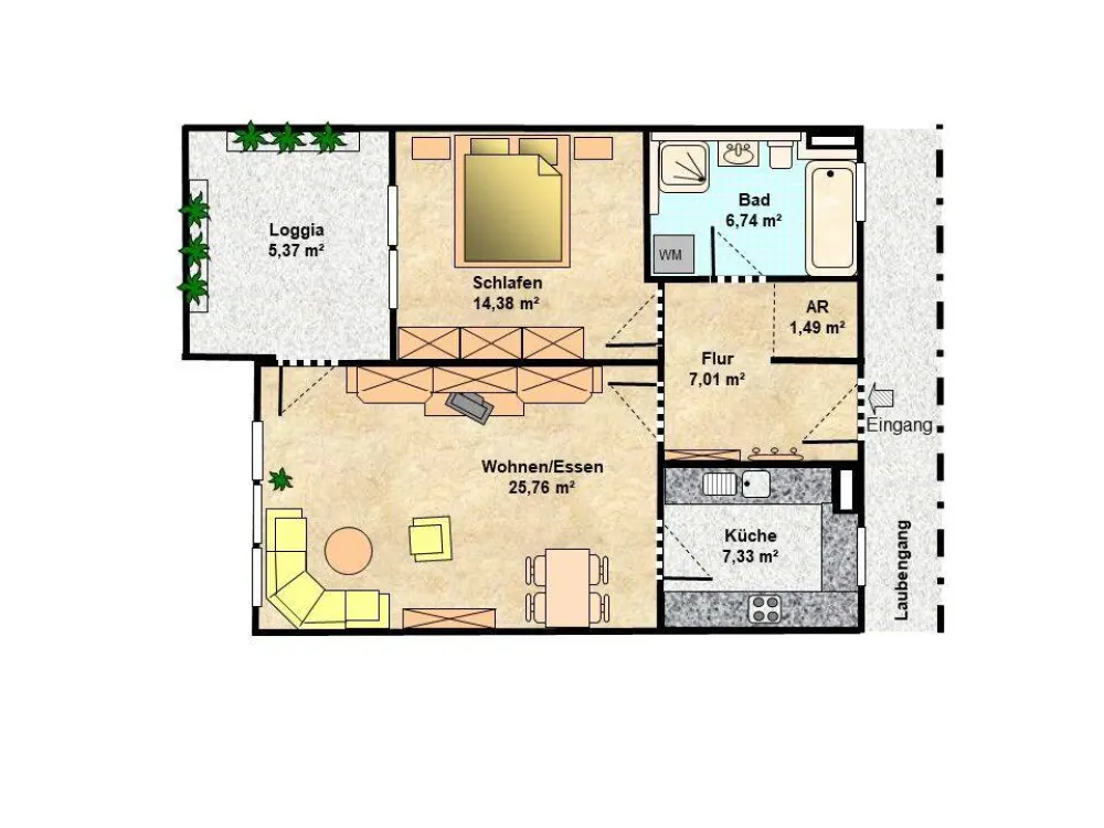2-Zimmer-Wohnung mit TG-Stellplatz in Nürnberg-West (Stadtteil Höfen), Tillystr.
