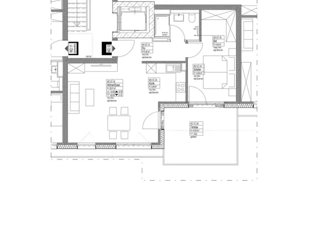 Helle 2-Zimmer-Wohnung mit Terrasse und Garten