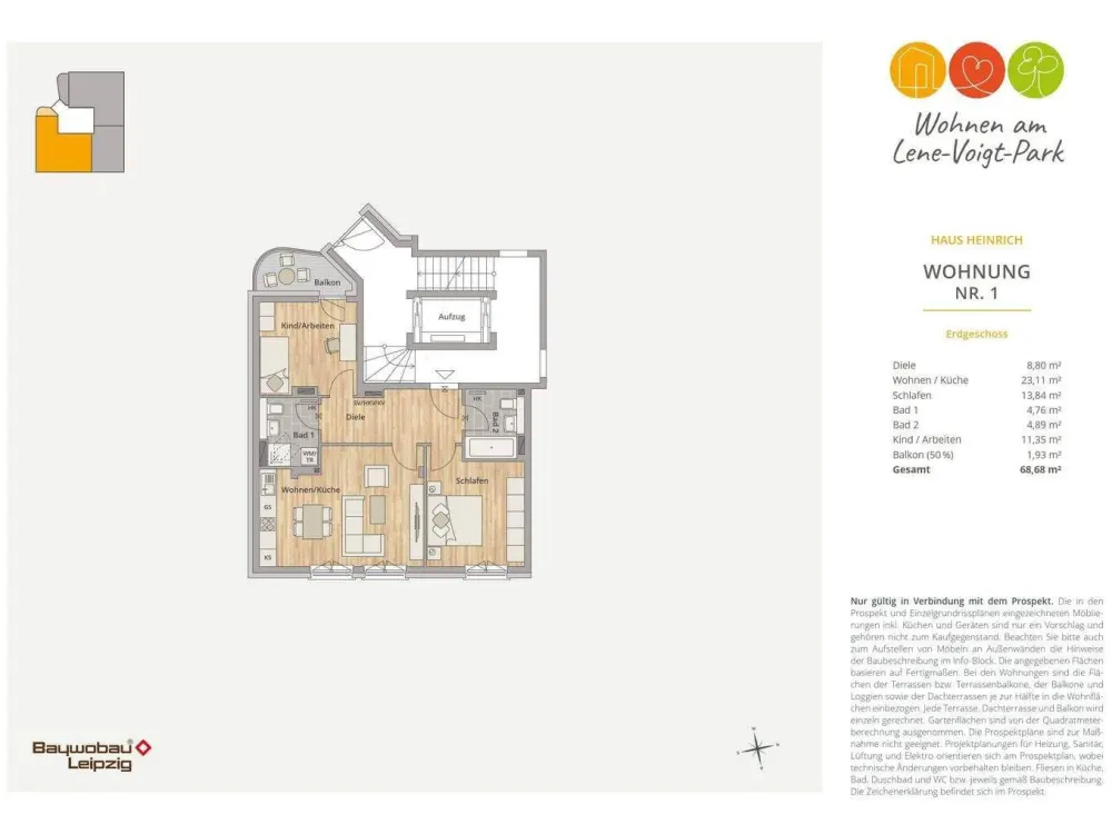 Moderne 3-Zimmer-Wohnung mit Balkon in Leipzig Reudnitz-Thonberg