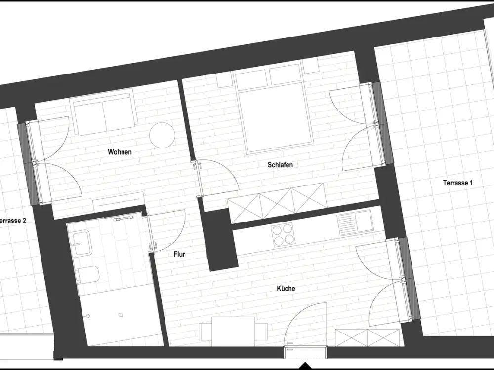 Sanierte 2-Zimmer Wohnung in Flingerns Herzstück (WE 1.46) | mit EBK und 2 Terrassen!